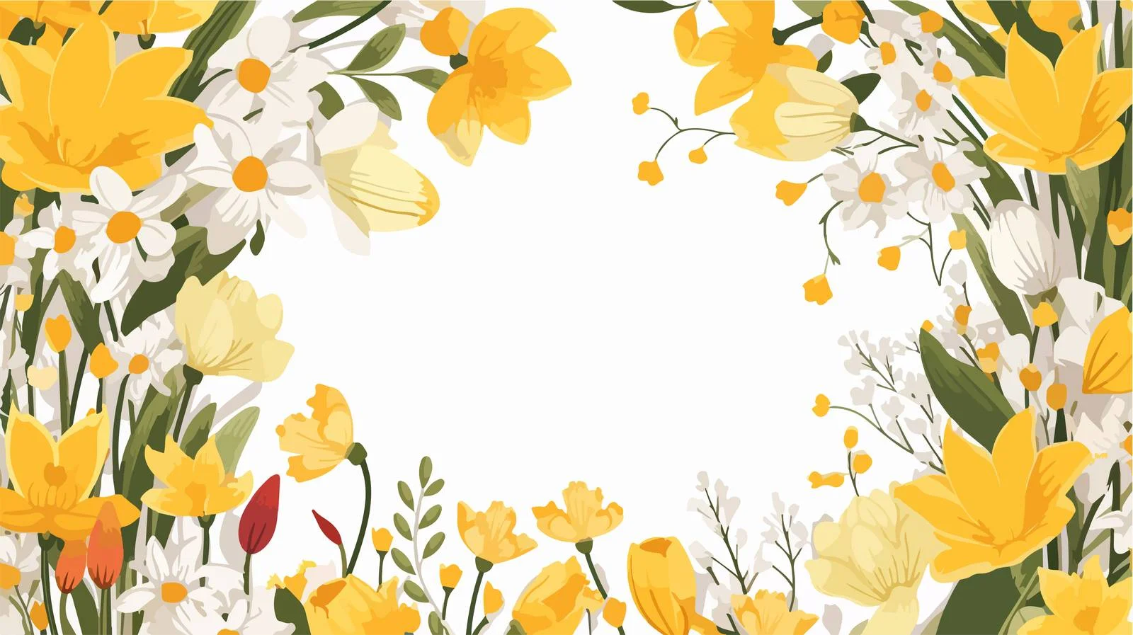 Blooming Blossom Border: Elegant Floral Greeting — free download from Dotvec