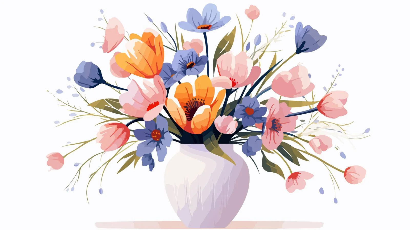Contemporary Spring Flowers in Trendy Vase — free download from Dotvec