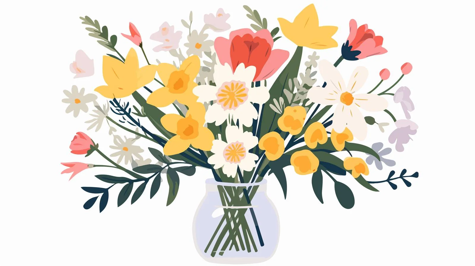 Elegant Spring Blooms in Vase Arrangement — free download from Dotvec