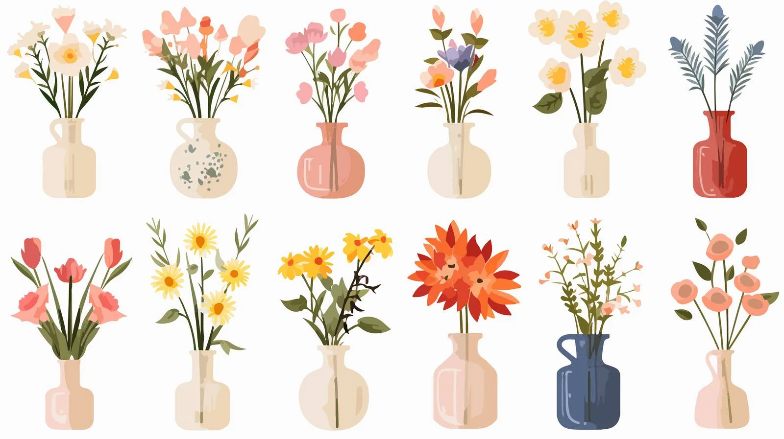 Elegant Spring Floral Arrangements in Vases — free download from Dotvec
