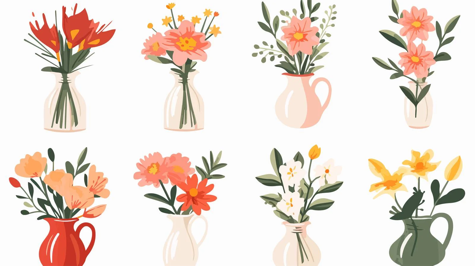 Elegant Spring Floral Arrangements in Vases — free download from Dotvec