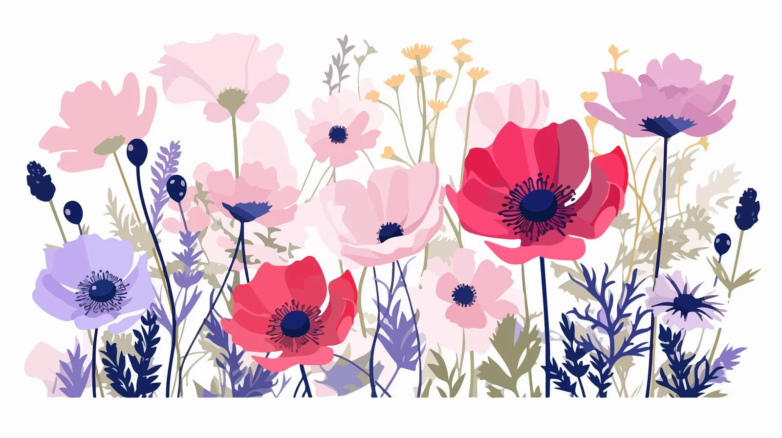 Elegant Floral Postcard Design with Spring Flowers — free download from Dotvec