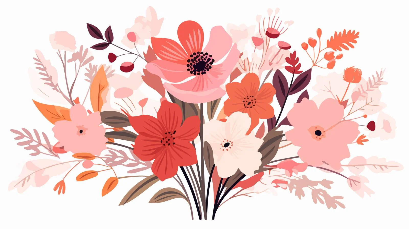 Elegant Spring Floral Bouquet Sketch Art — free download from Dotvec