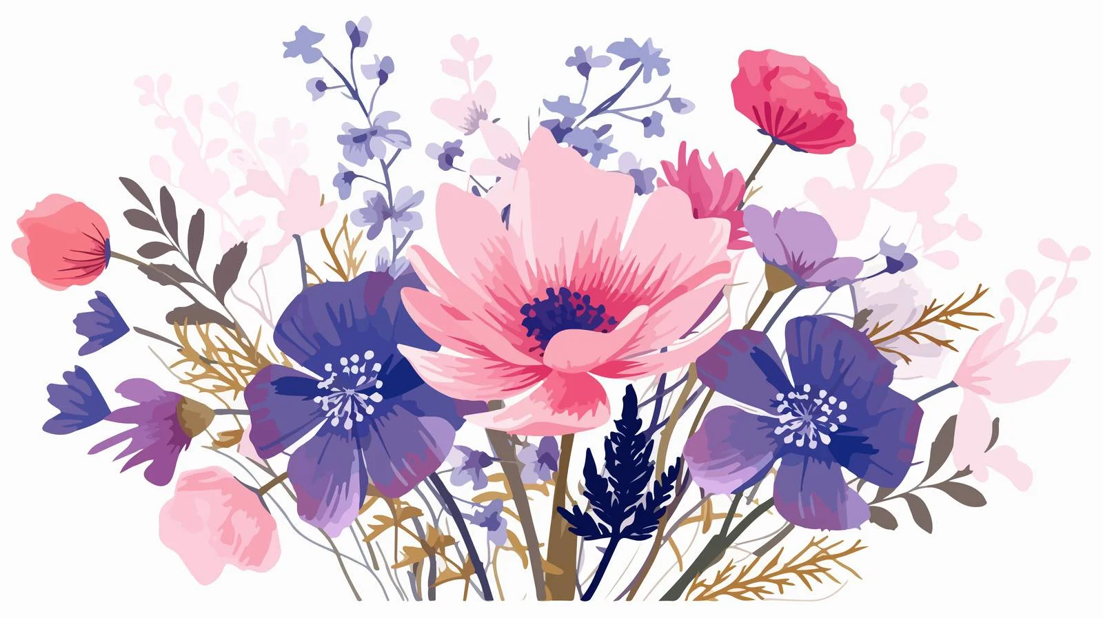 Elegant Lineart Bouquet for Romantic Gift — free download from Dotvec