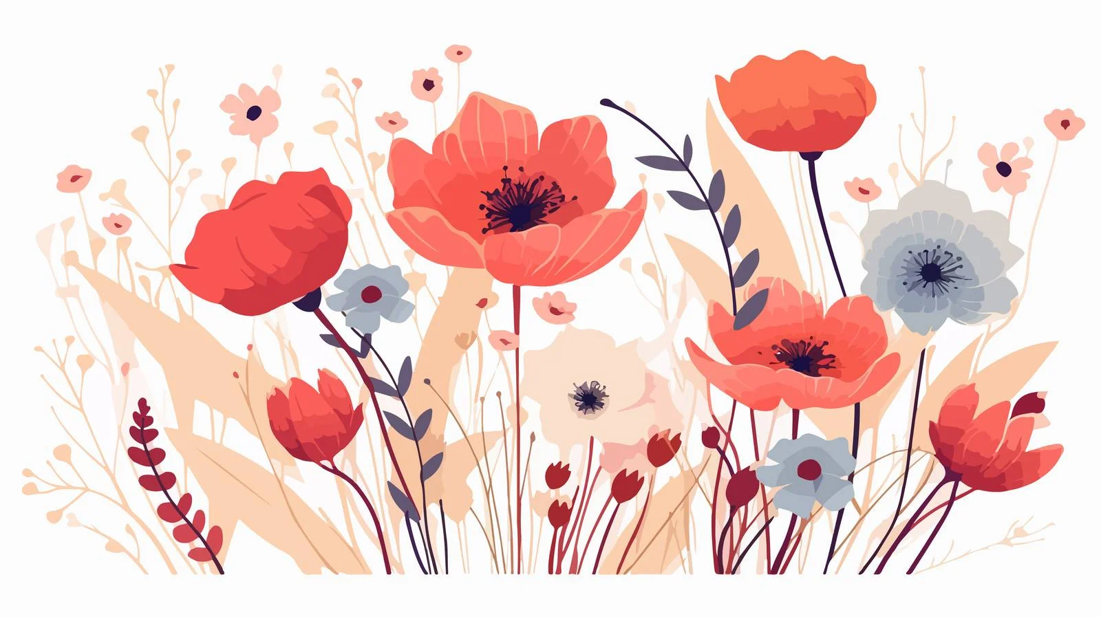 Elegant Spring Floral Bouquet Sketch Design — free download from Dotvec