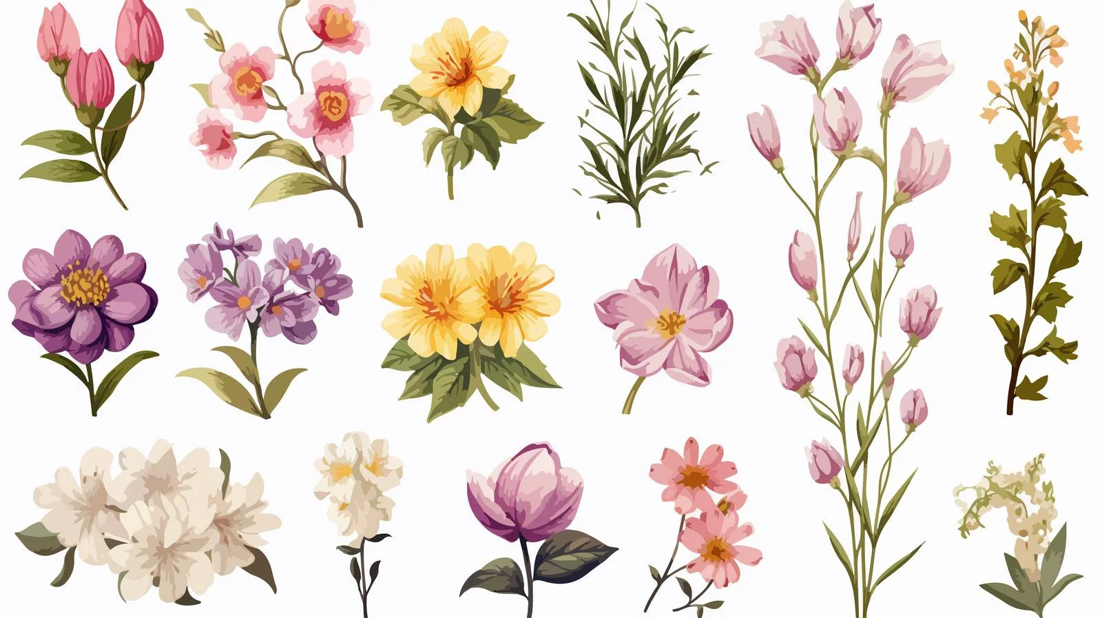 Elegant Vintage Floral Sketches Collection — free download from Dotvec