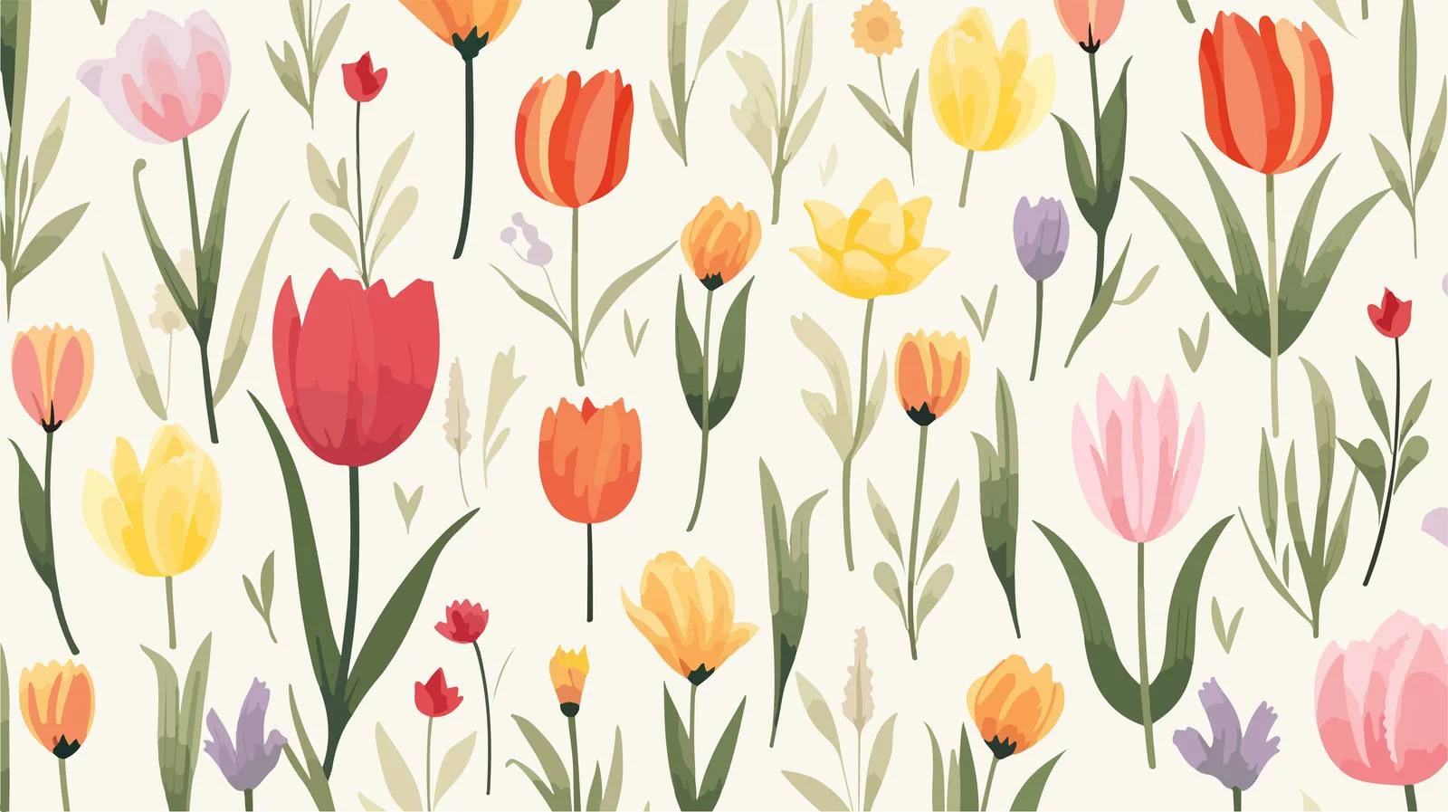 Elegant Blooming Garden Flowers Seamless Pattern — free download from Dotvec