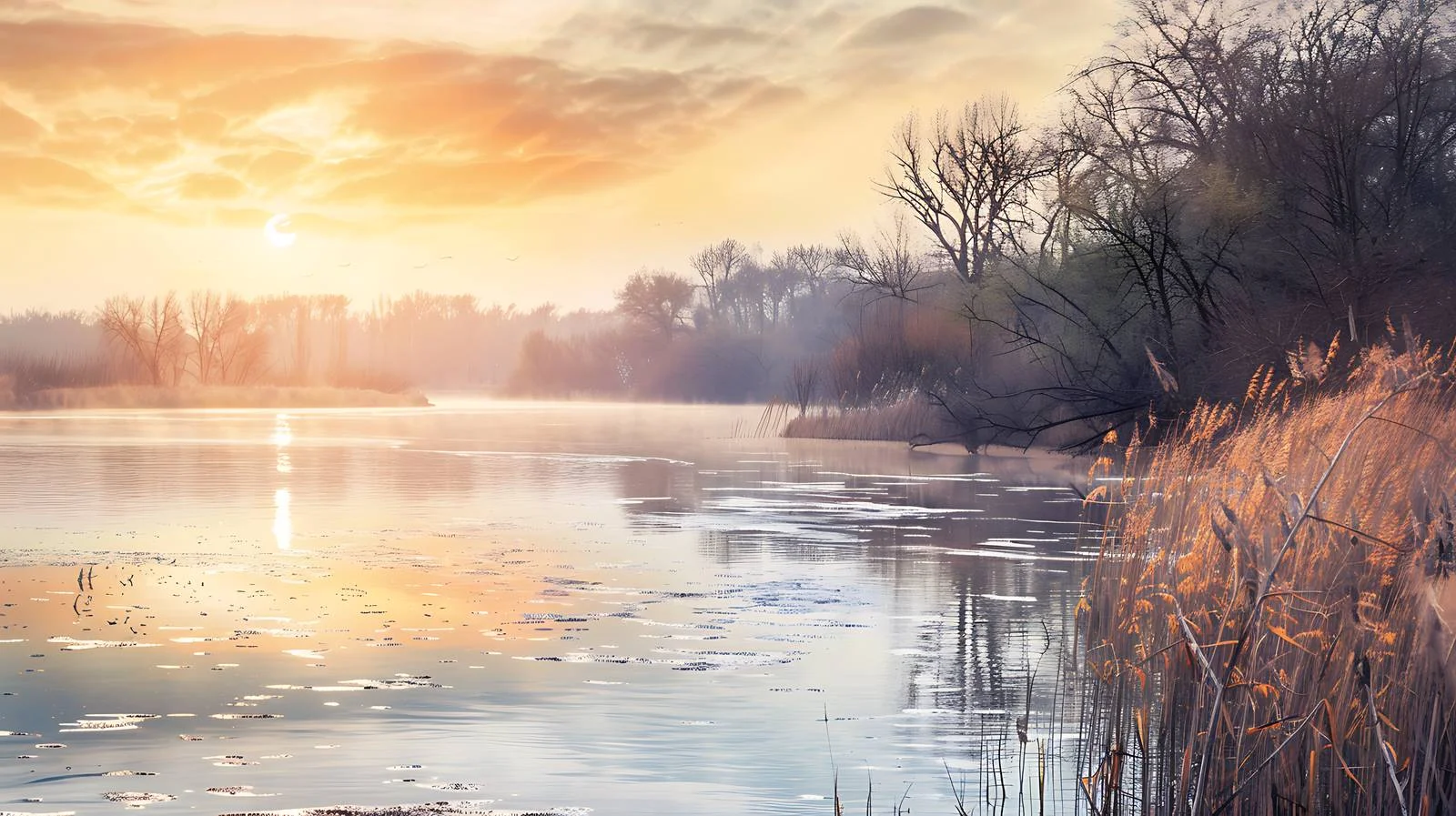 Tranquil Spring Sunset on Wild River — free download from Dotvec