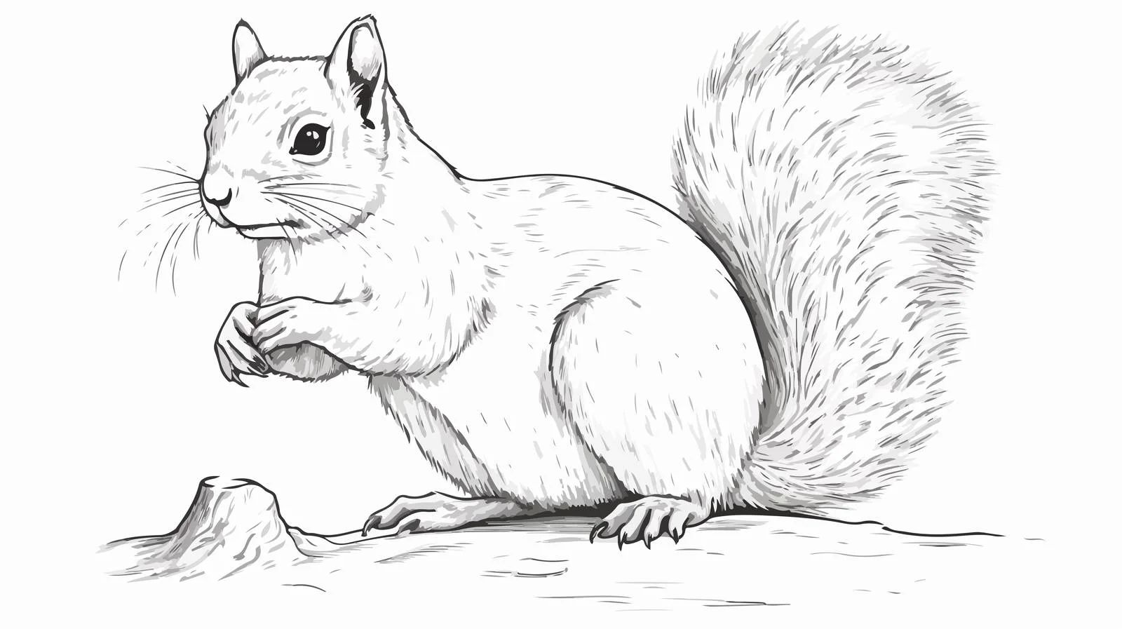 Detailed Squirrel Sketch Engraved Style — free download from Dotvec