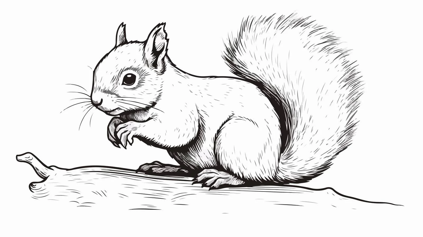 Squirrel Sketch Engraved Style — free download from Dotvec
