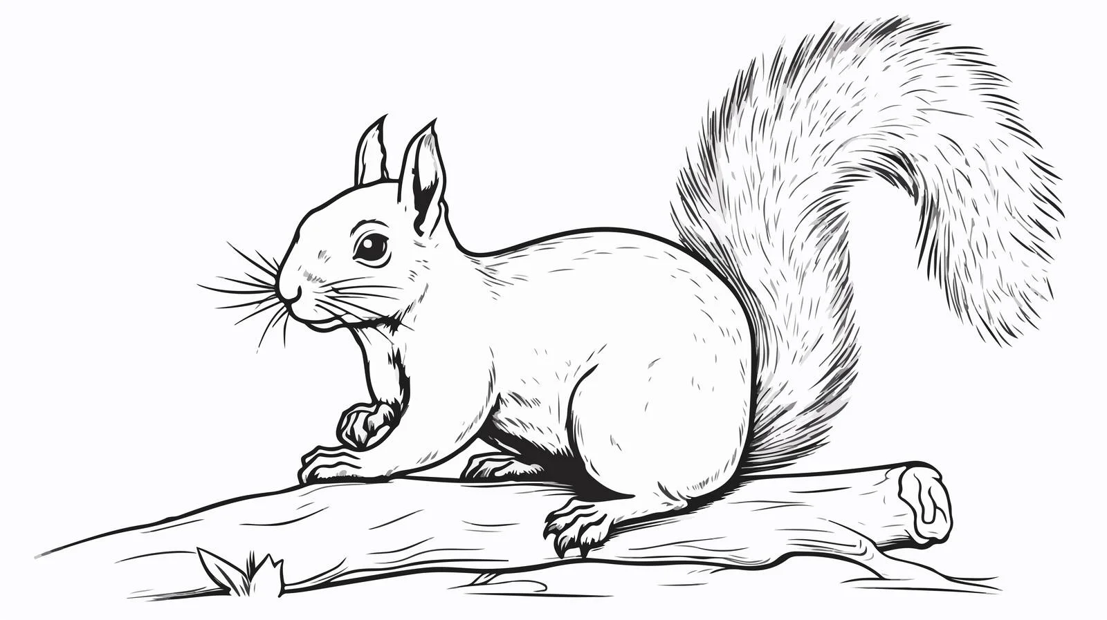 Squirrel Engraved Sketch — free download from Dotvec