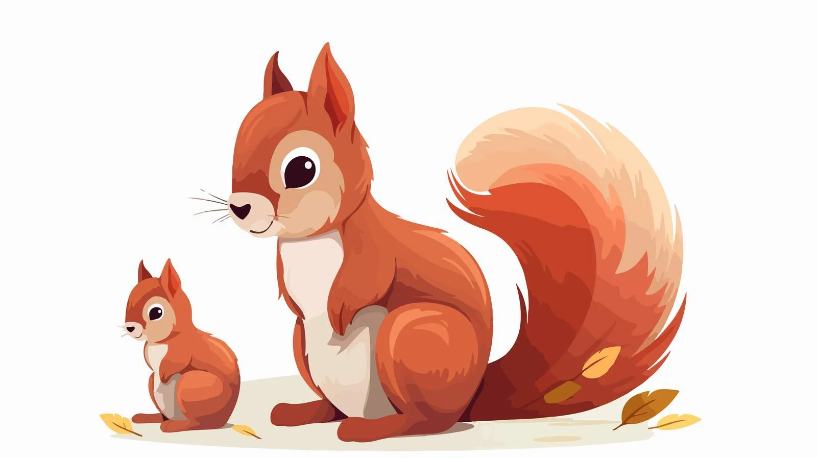 Mother Squirrel and Baby on White Background — free download from Dotvec