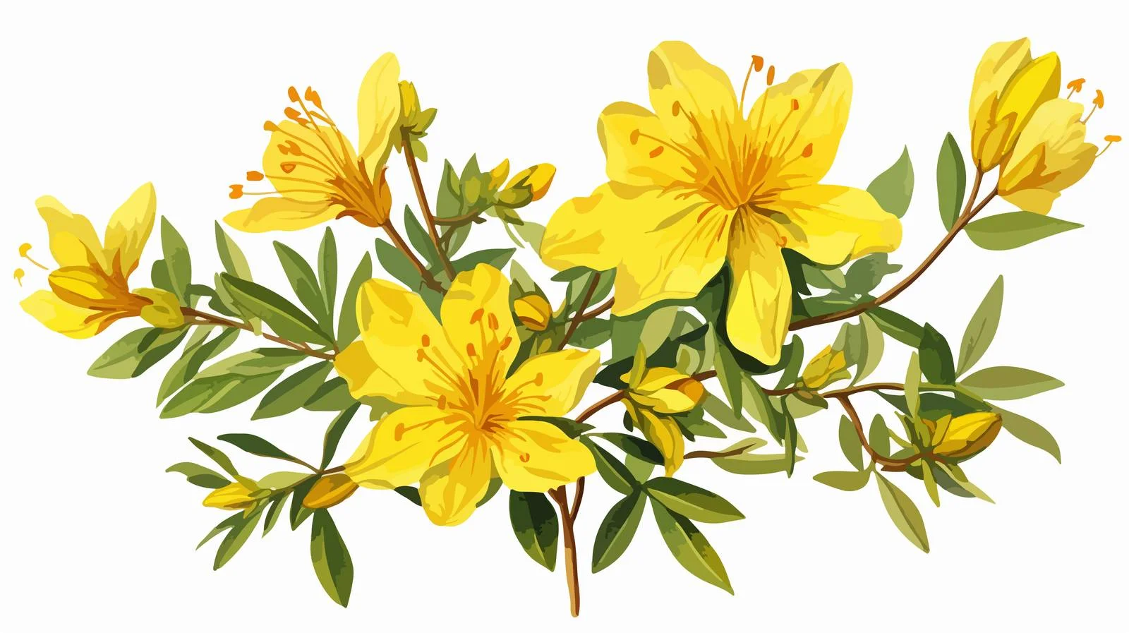 St. John's Wort Botanical Blossom Plant — free download from Dotvec