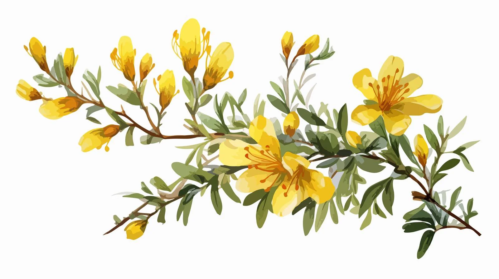 Botanical St. John's Wort Blossom Plant — free download from Dotvec
