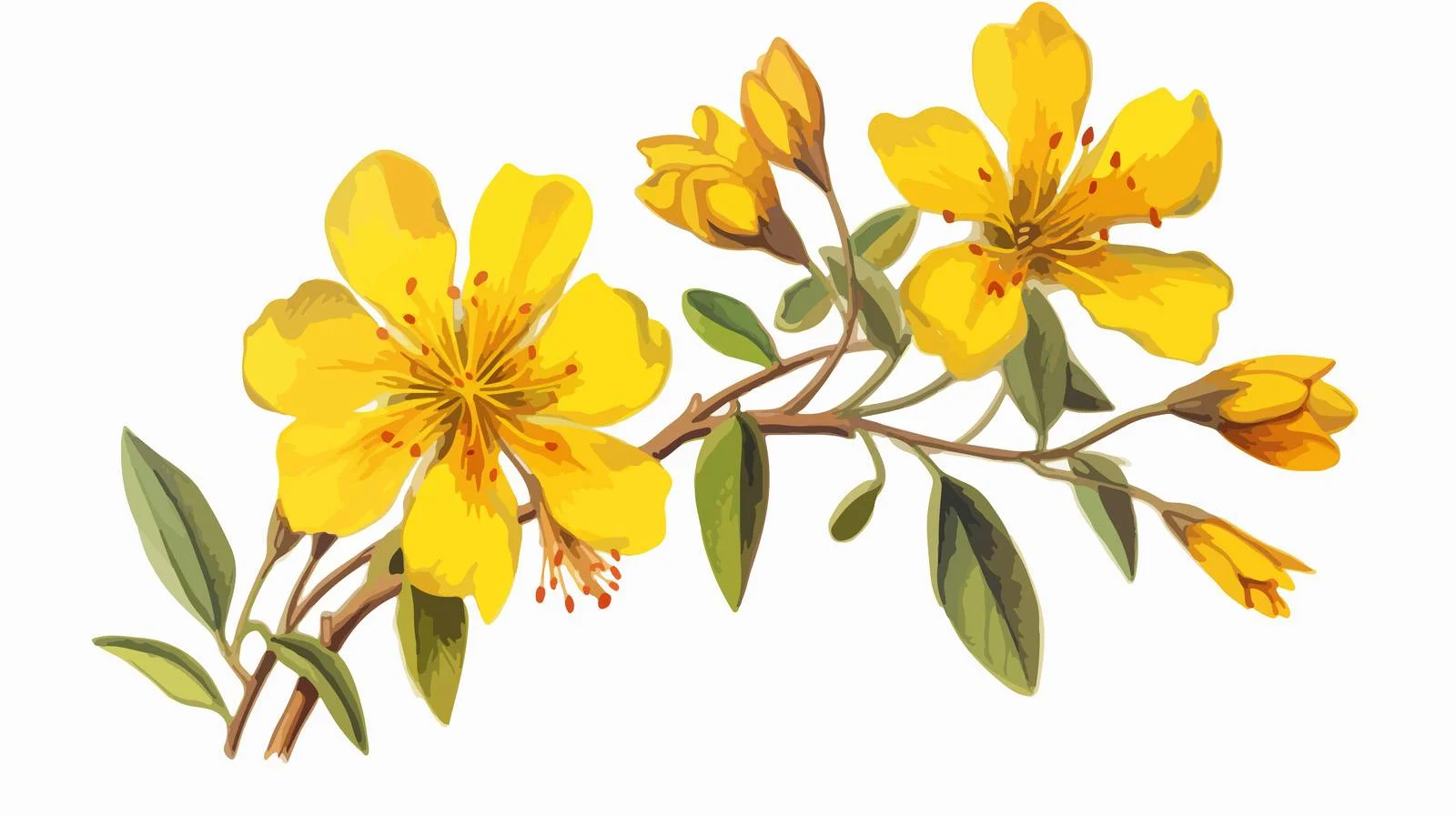 St. John's Wort Herbal Botanical Blossom — free download from Dotvec