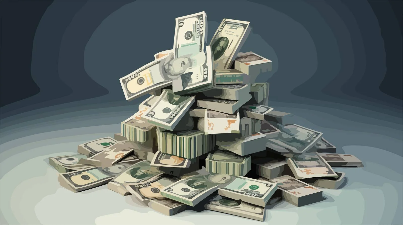 Cash Treasure 3D Stack Illustration — free download from Dotvec