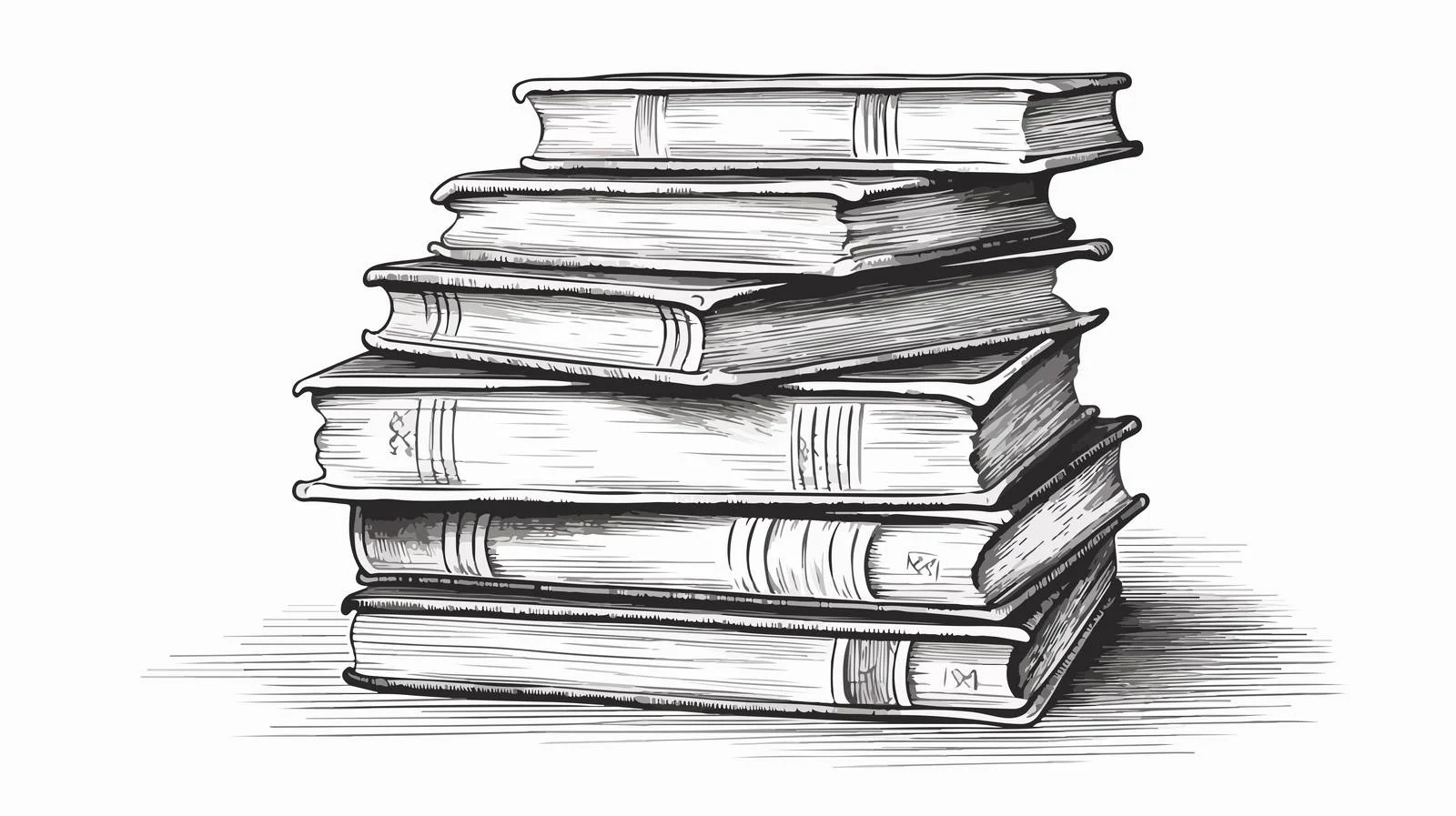 Books Stack Hand Drawn Sketch — free download from Dotvec