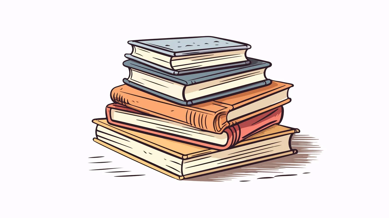 Books Stack Hand-Drawn Sketch — free download from Dotvec