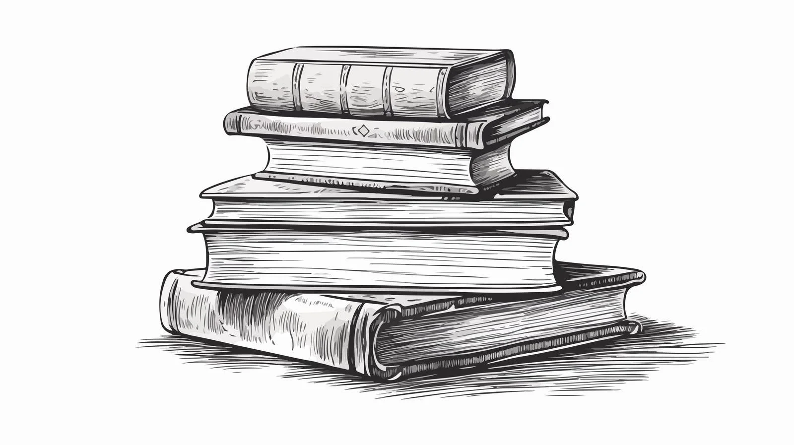 Vintage Hand-Drawn Book Stack Vector Illustration — free download from Dotvec