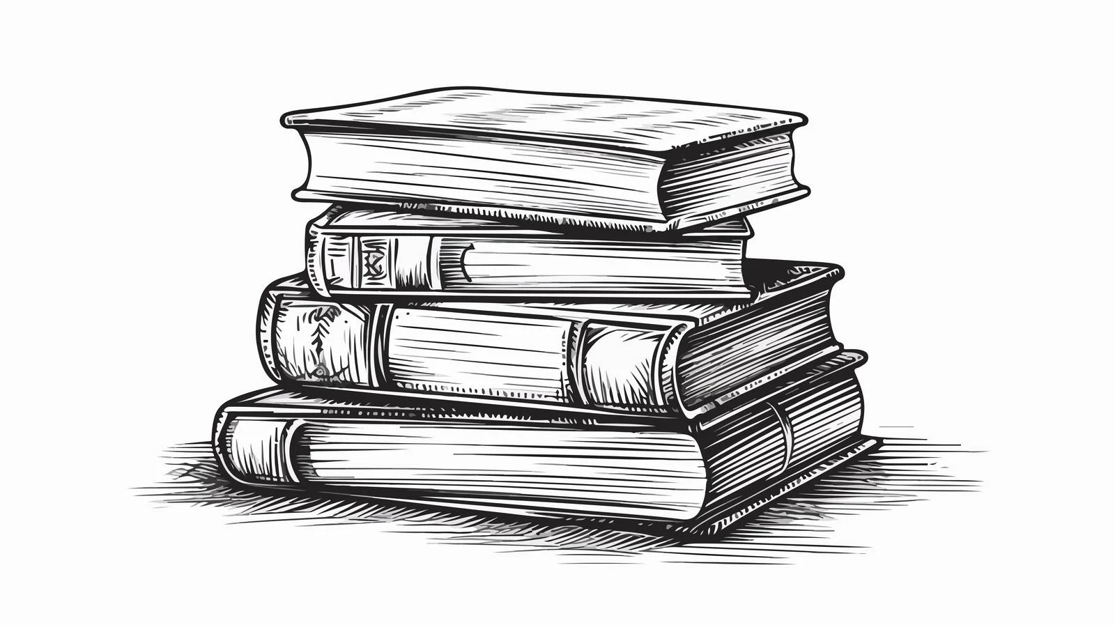 Vintage Books Sketch Vector Illustration — free download from Dotvec