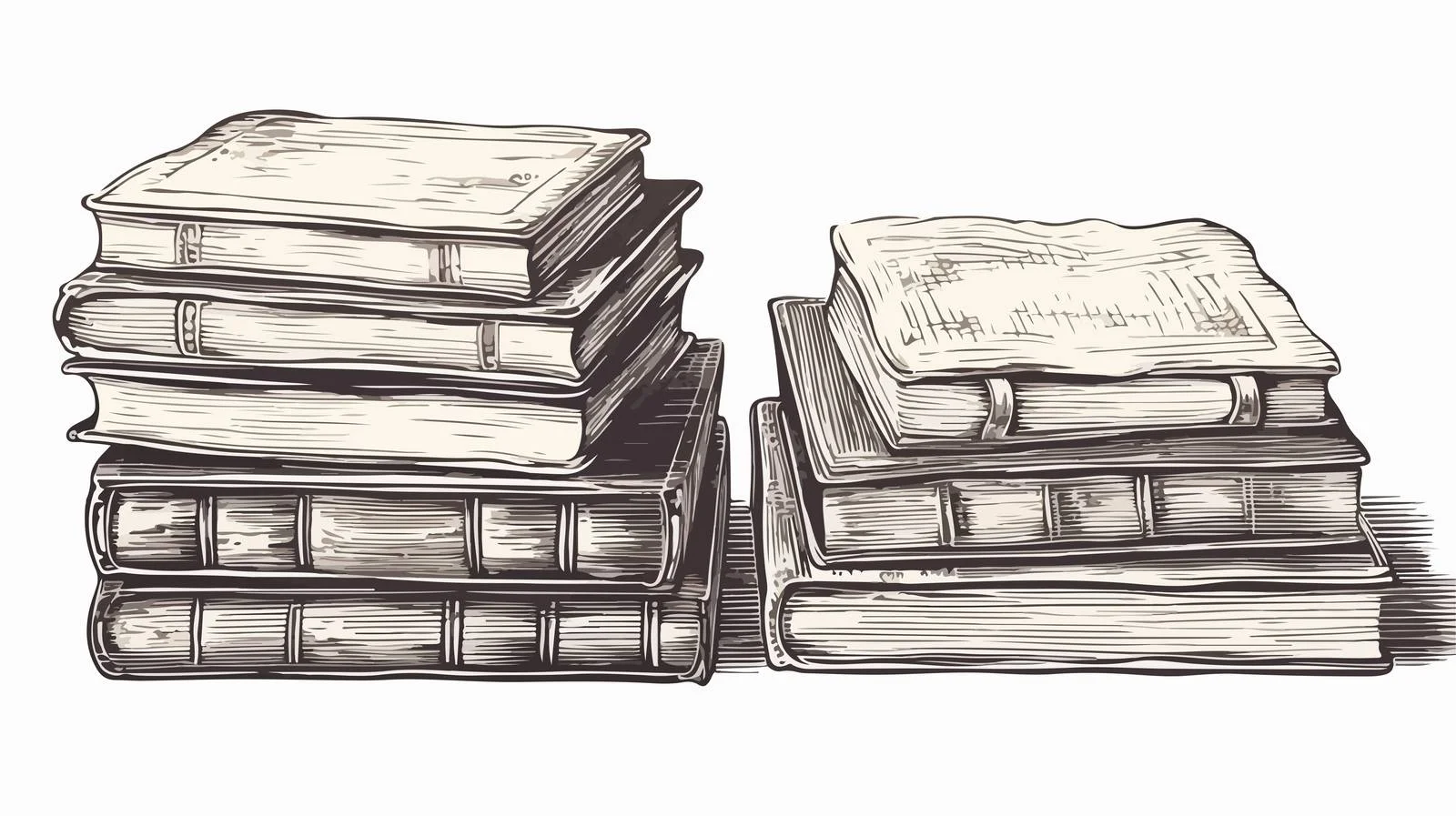Vintage Hand-Drawn Book Stack Illustration — free download from Dotvec