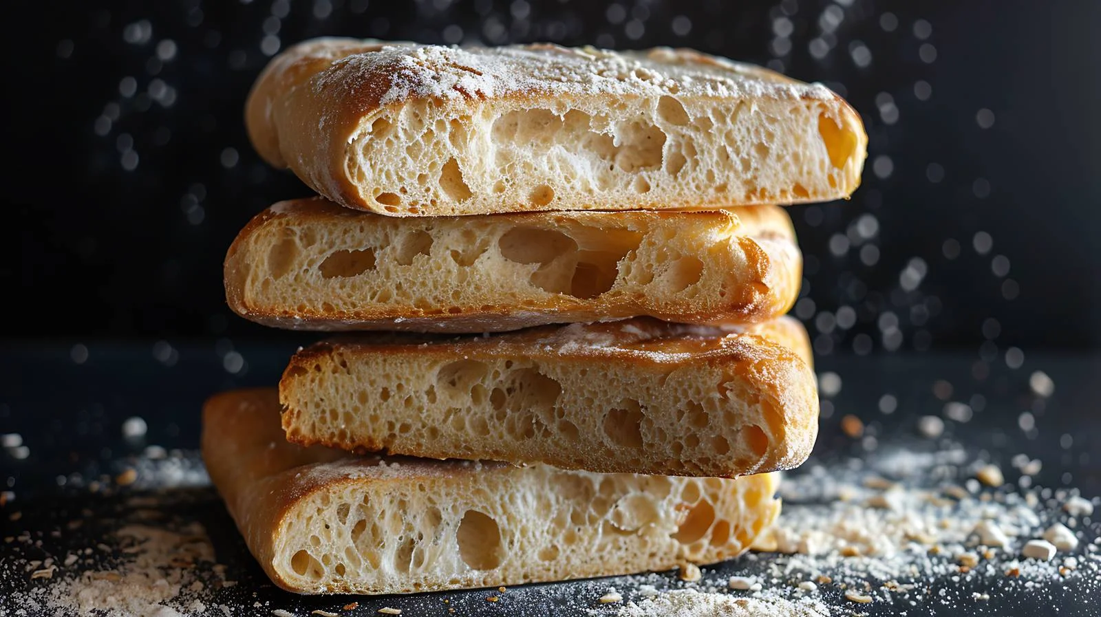 Rustic Sourdough Bread Stack on Black — free download from Dotvec