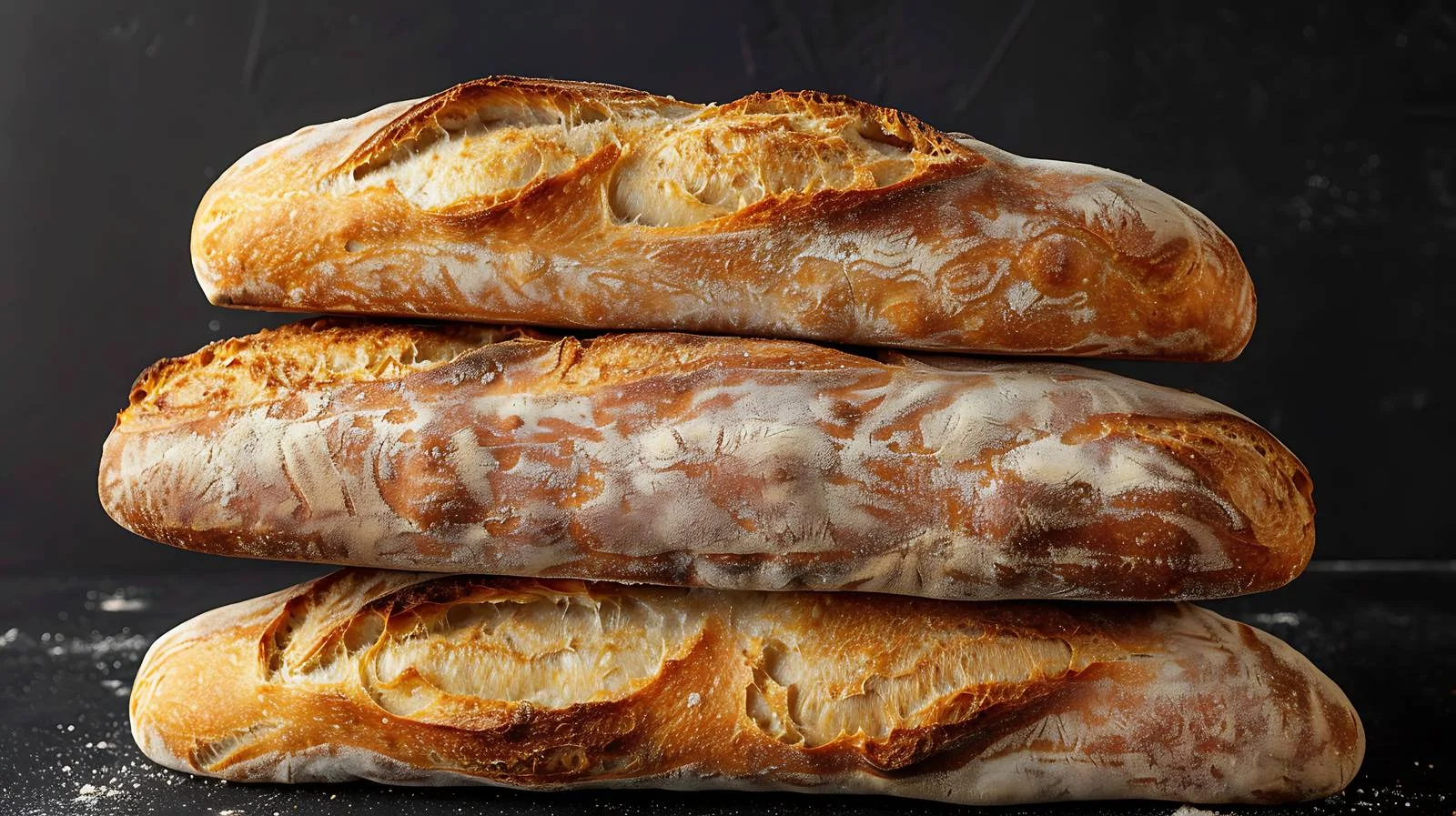 Artisan Sourdough Loaves on Table with Black Background — free download from Dotvec