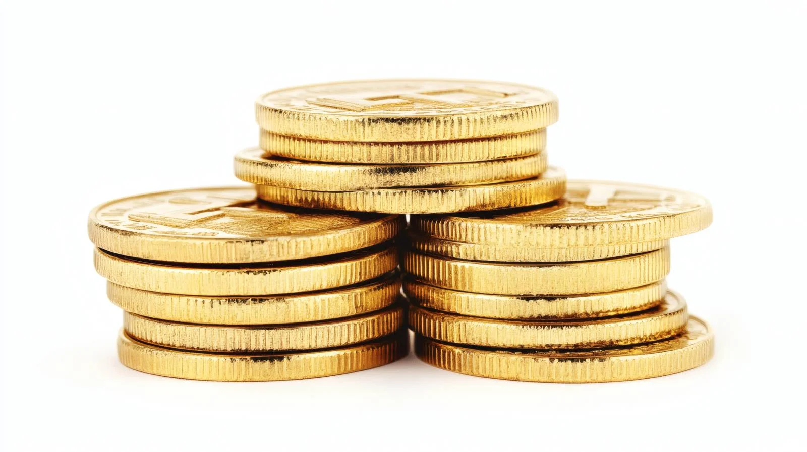 Stacked Gold Coins on White Background — free download from Dotvec