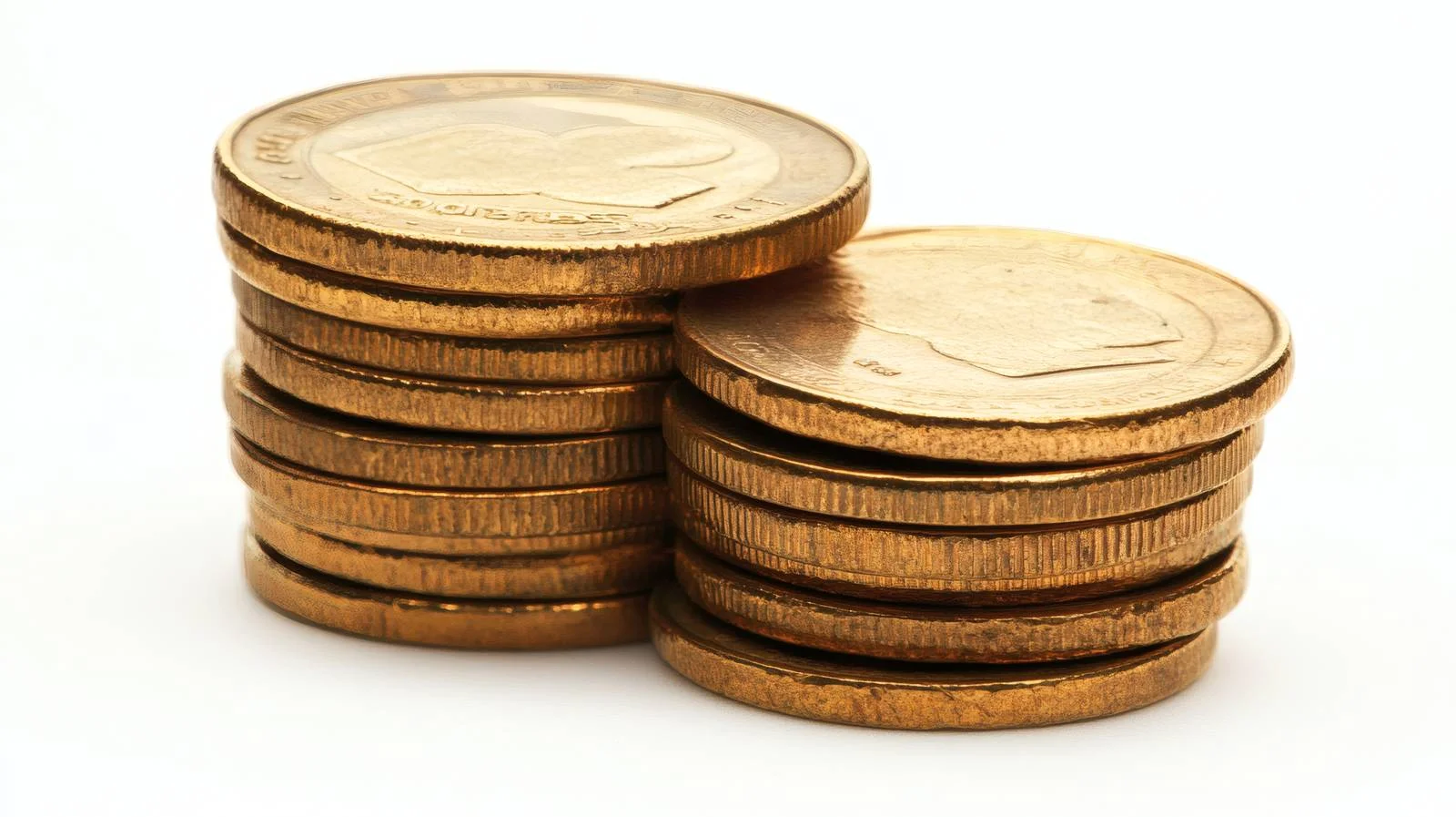 Golden Coin Stack on White Background — free download from Dotvec