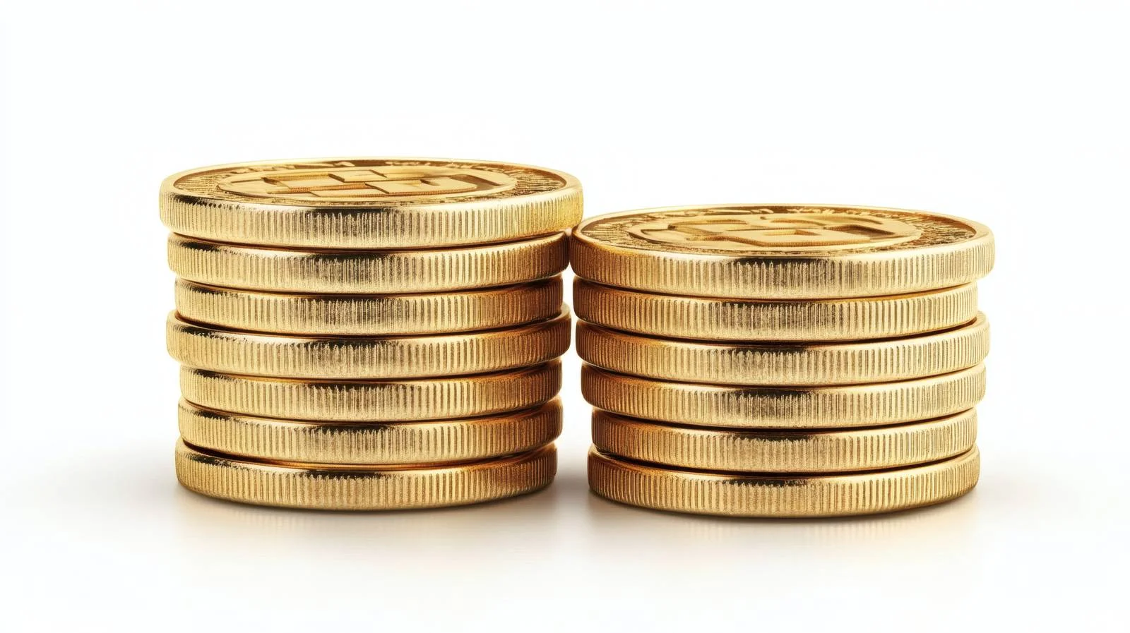 Precious Stacked Gold Coins on White — free download from Dotvec