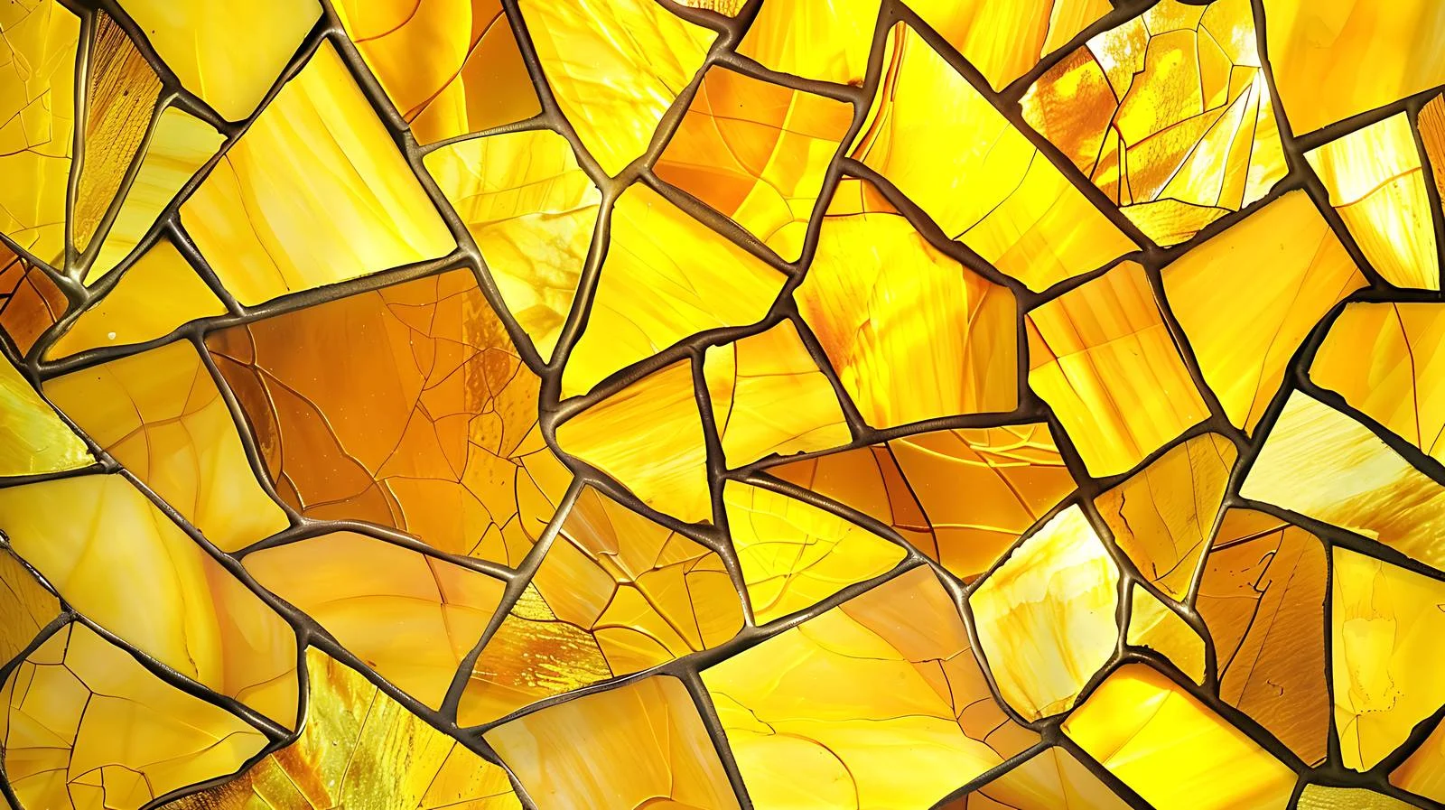 Vivid Yellow Stained Glass Abstract Design — free download from Dotvec