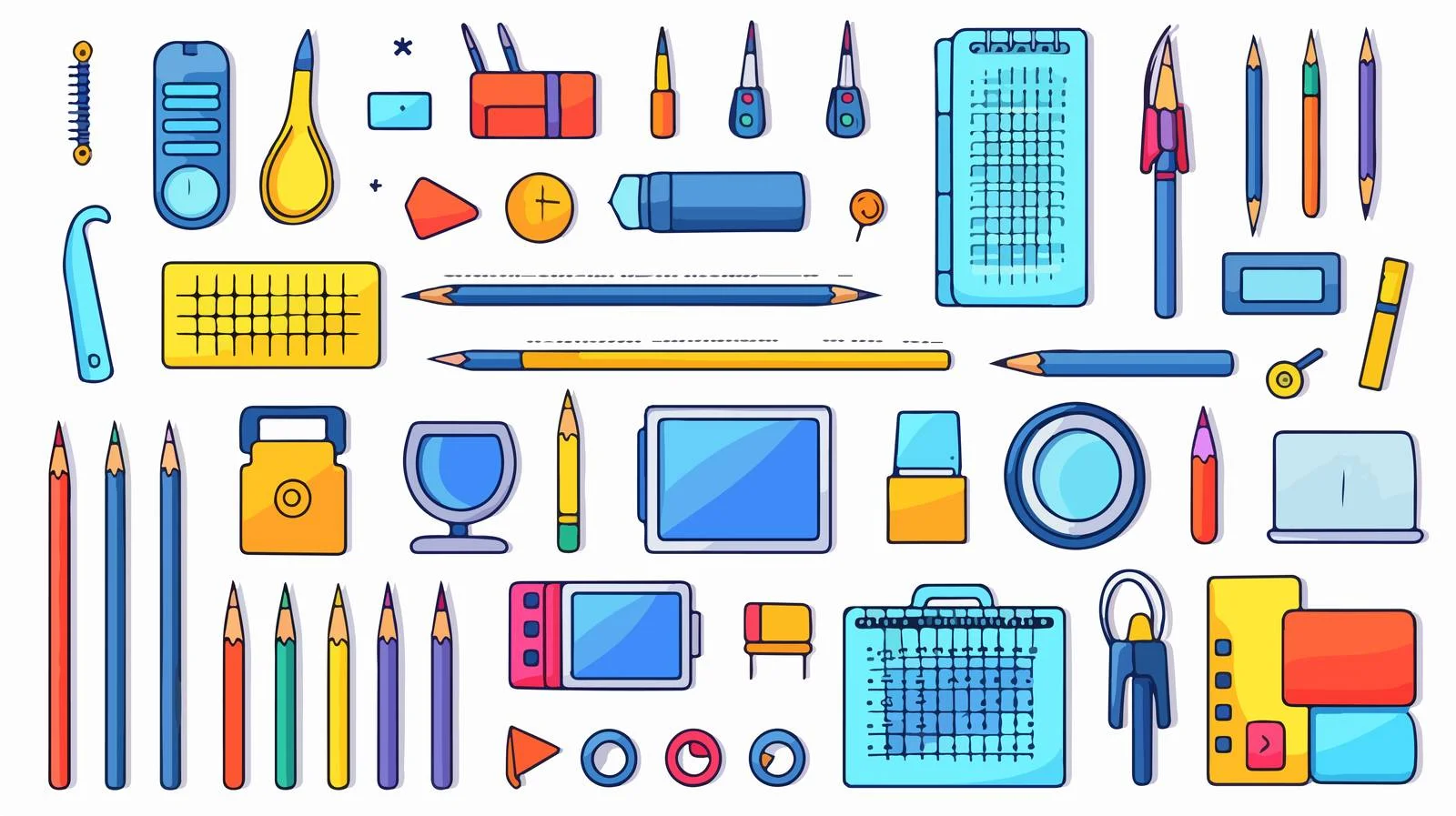 School Supplies Set: Notebook and Diary — free download from Dotvec
