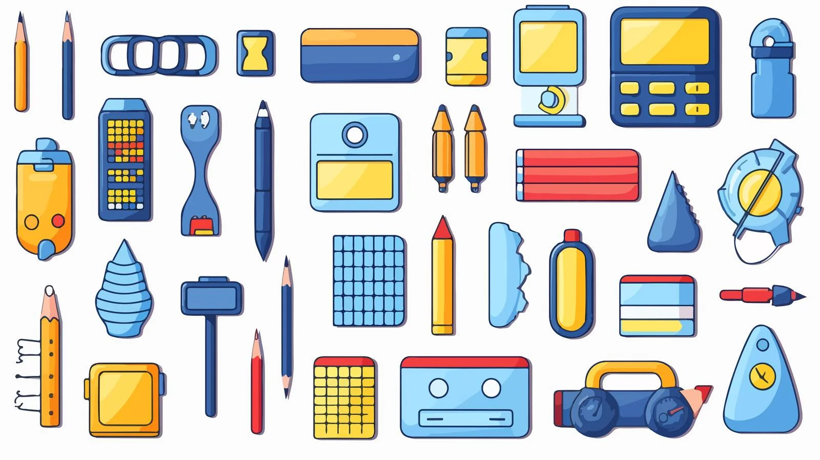 Essential School Supply Stationery Set — free download from Dotvec
