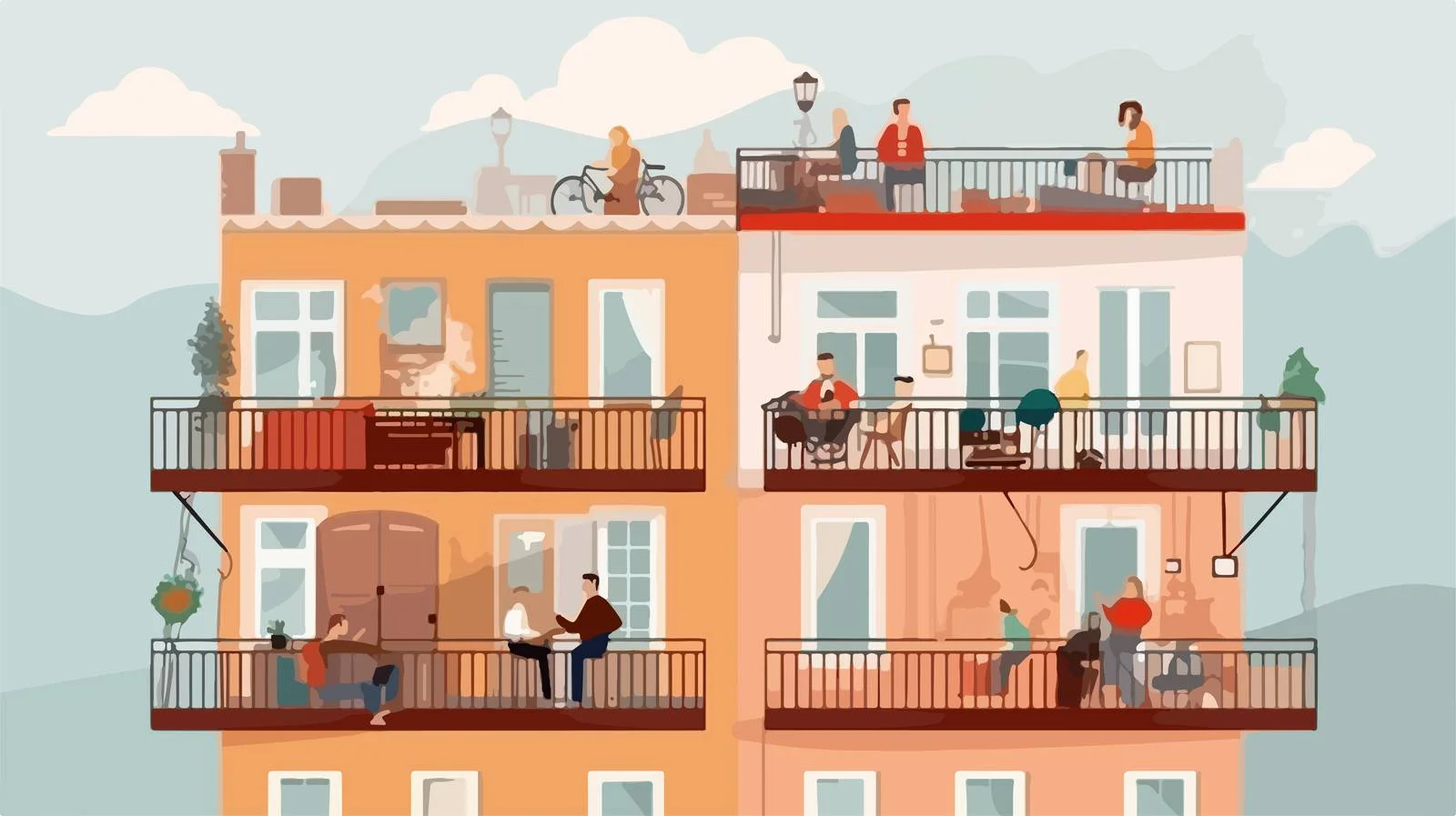 Promote Stay-At-Home Message: Illustrative Banner — free download from Dotvec