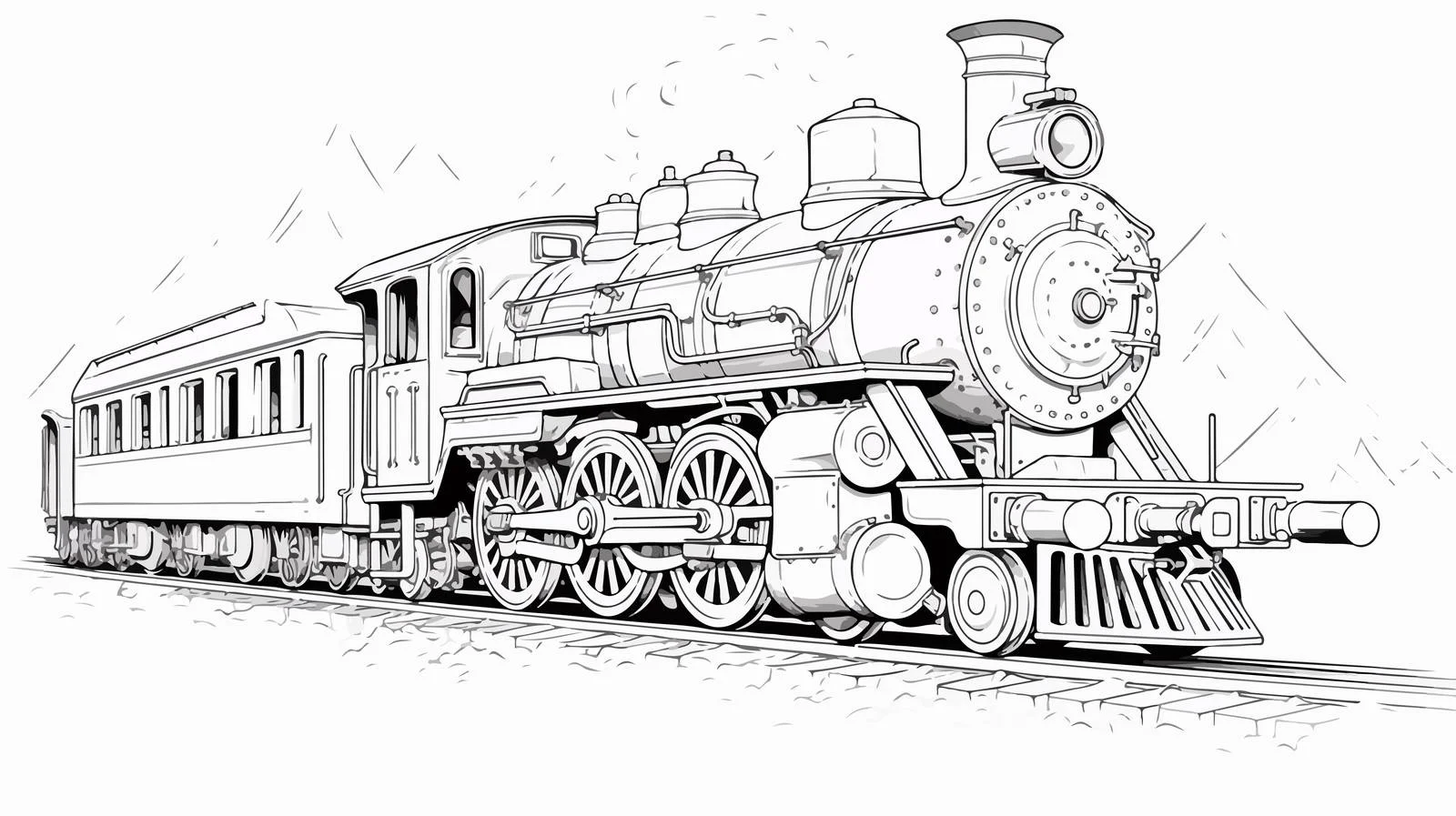 Vintage Steam Locomotive Sketch Illustration — free download from Dotvec