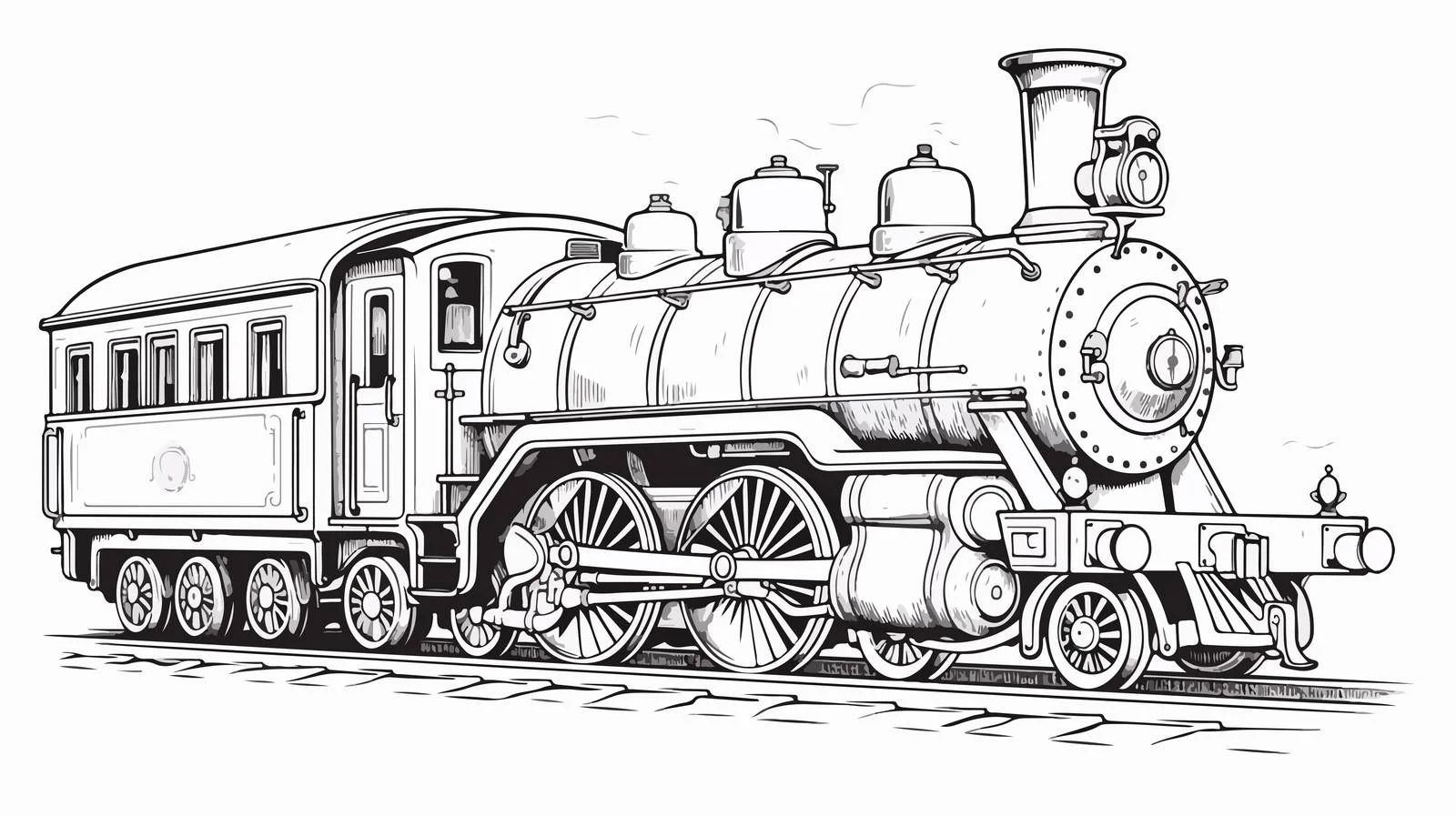 Vintage Steam Locomotive Sketch — free download from Dotvec