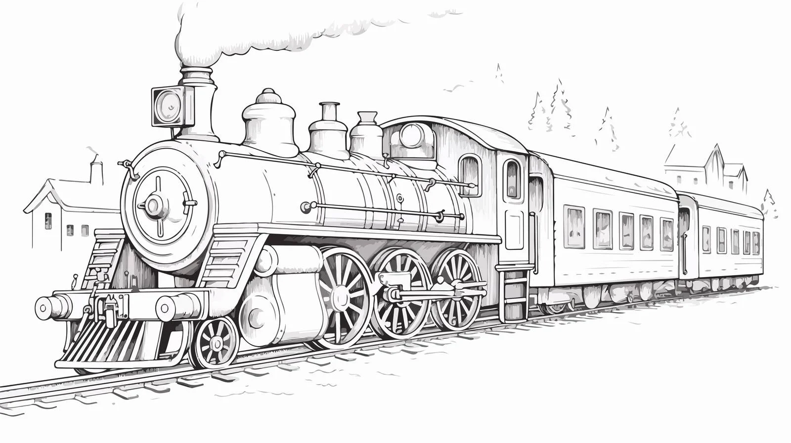 Vintage Steam Engine Sketch Illustration — free download from Dotvec