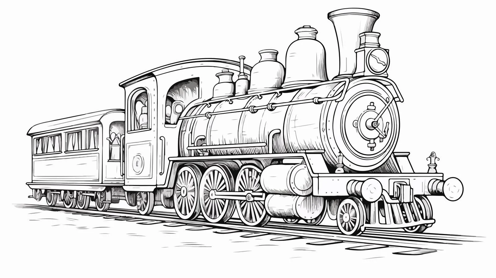 Vintage Steam Locomotive Sketch — free download from Dotvec