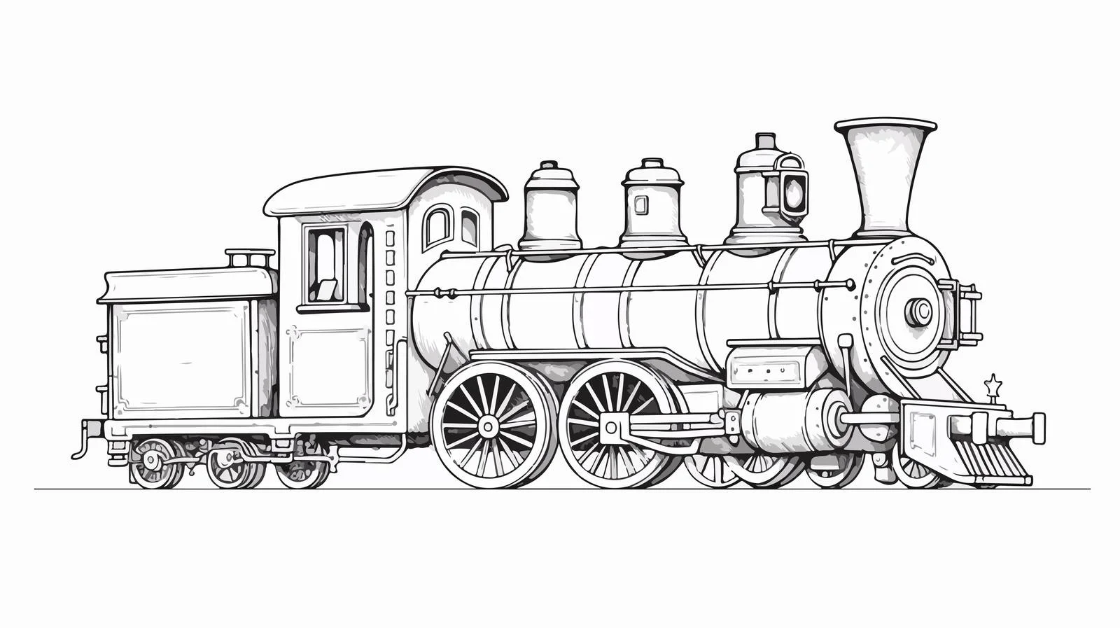 Vintage Steam Locomotive Sketch — free download from Dotvec