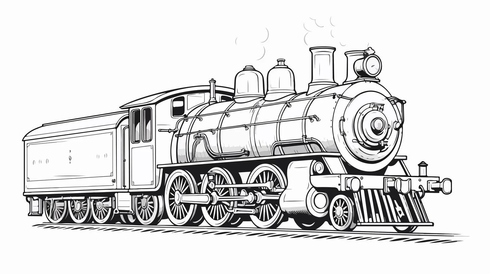 Vintage Steam Locomotive Sketch — free download from Dotvec
