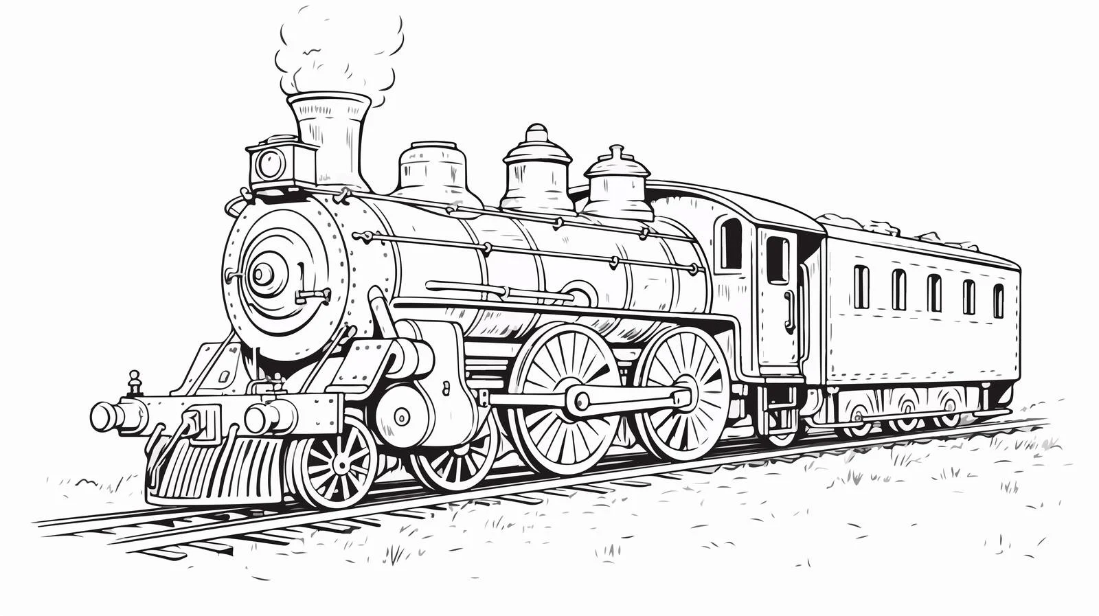 Vintage Steam Locomotive Sketch — free download from Dotvec