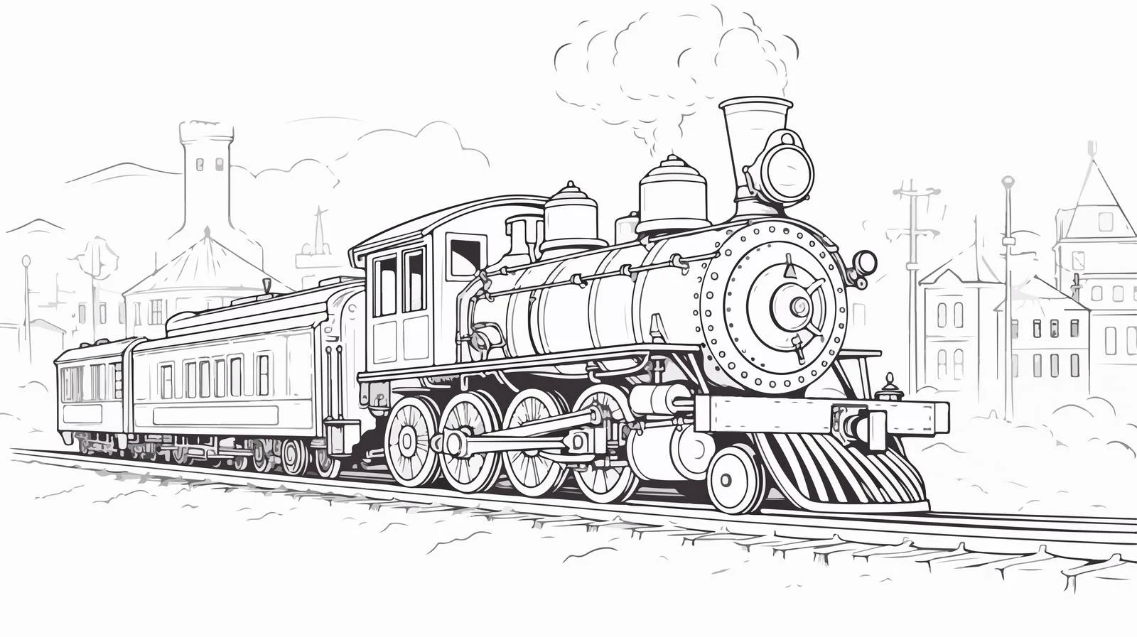 Vintage Steam Locomotive Sketch — free download from Dotvec