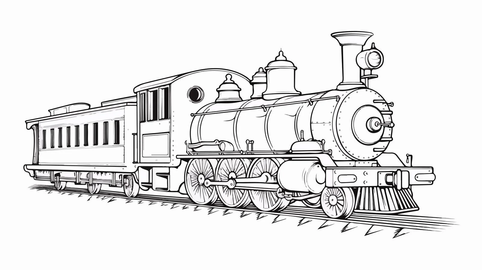 Vintage Steam Locomotive Sketch — free download from Dotvec