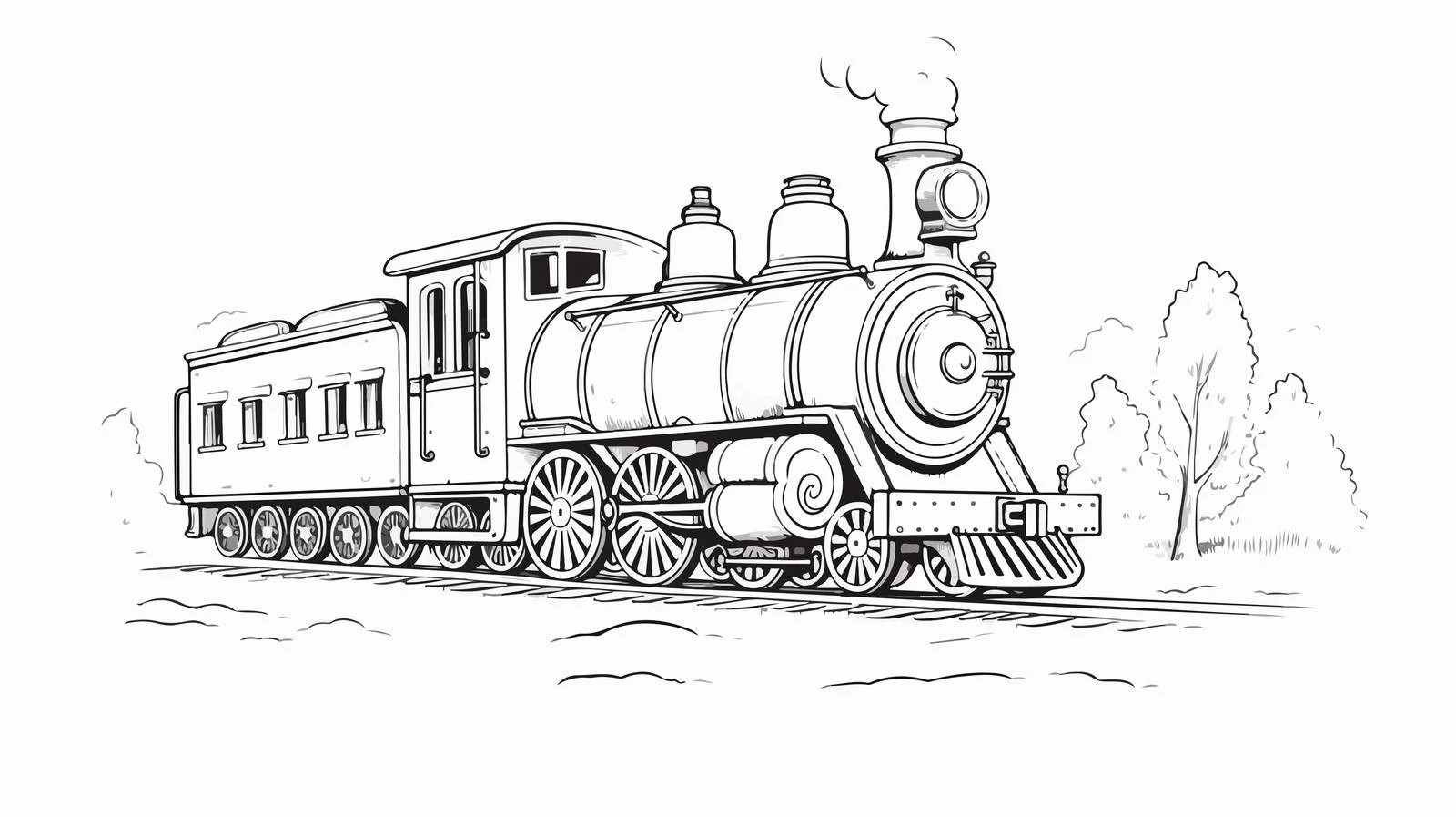 Vintage Steam Locomotive Sketch Illustration — free download from Dotvec