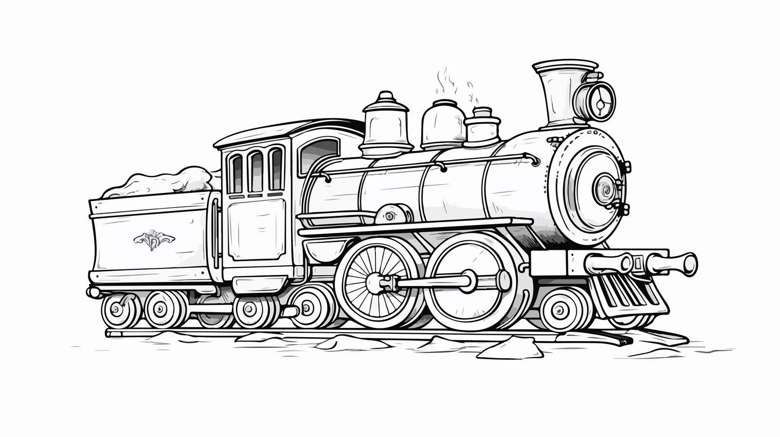 Vintage Steam Locomotive Sketch Illustration — free download from Dotvec