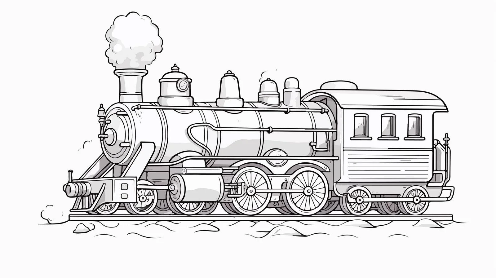 Vintage Steam Locomotive Sketch — free download from Dotvec