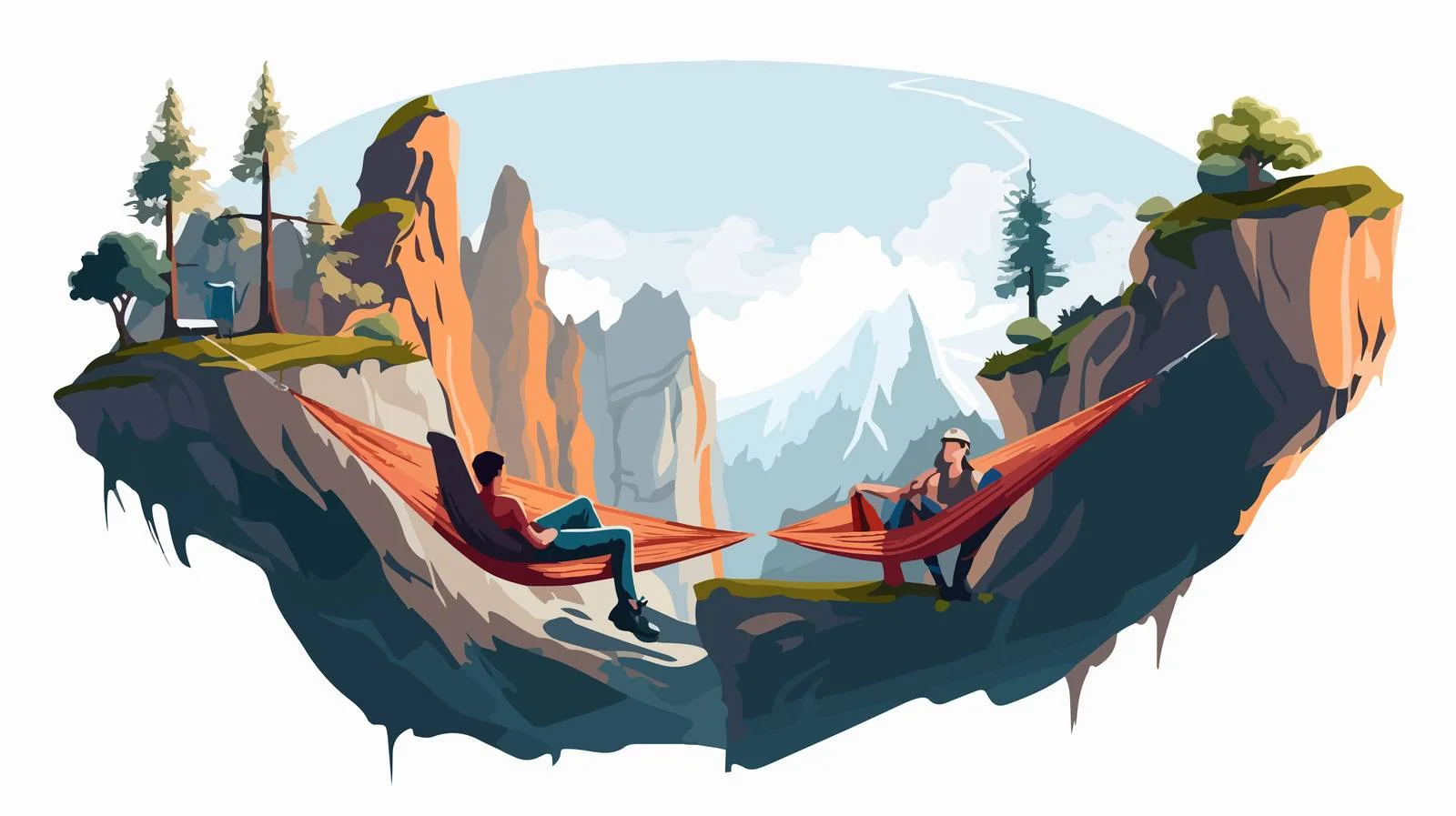 Serene Cliff Camping: Climbers Hammock Rest — free download from Dotvec