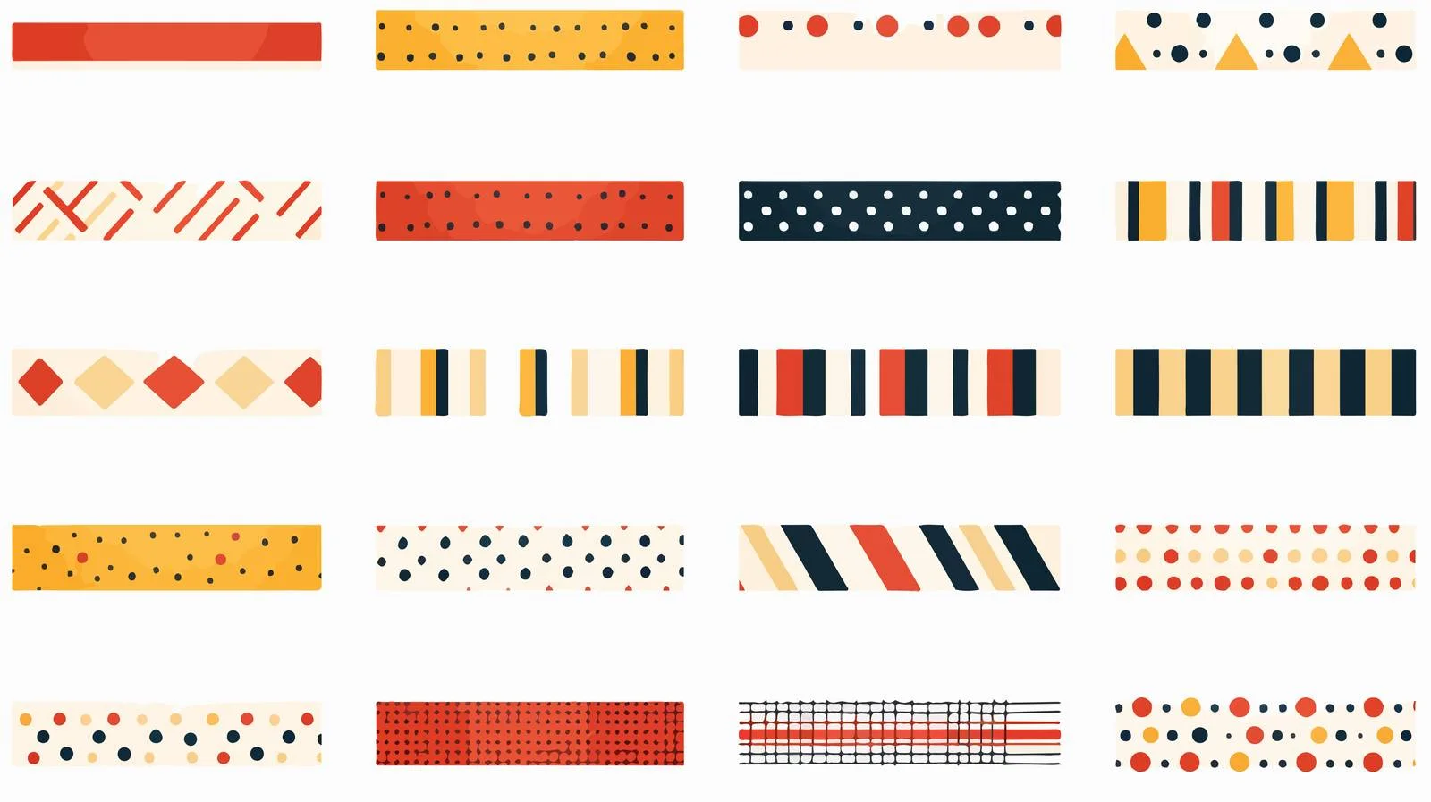 Assorted Adhesive Tapes and Paper Ribbons — free download from Dotvec