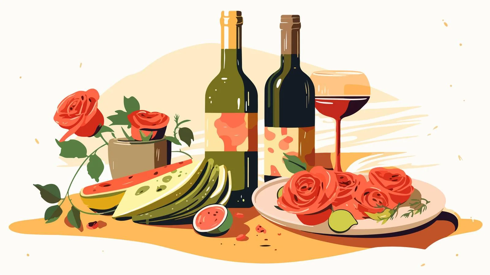 Elegant Wine and Picnic Food Arrangement — free download from Dotvec