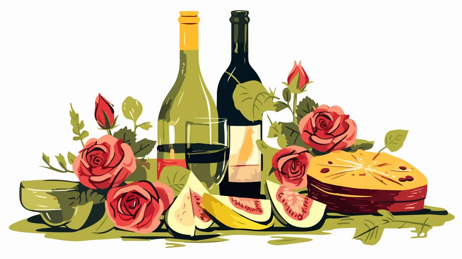 Elegant Wine and Picnic Fare Arrangement – free still image from Dotvec